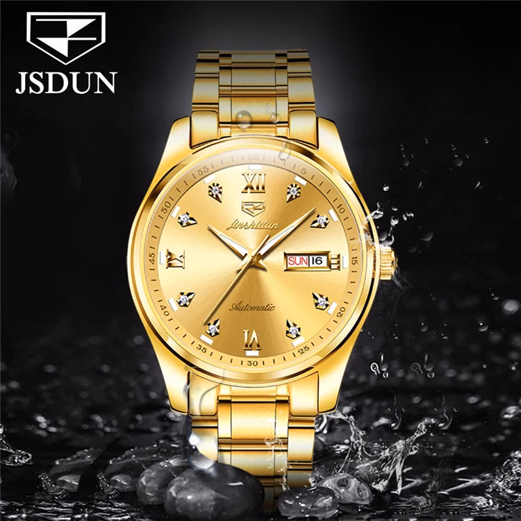 JSDUN Men's 39mm Stainless Steel Waterproof Mechanical Watch — image 3