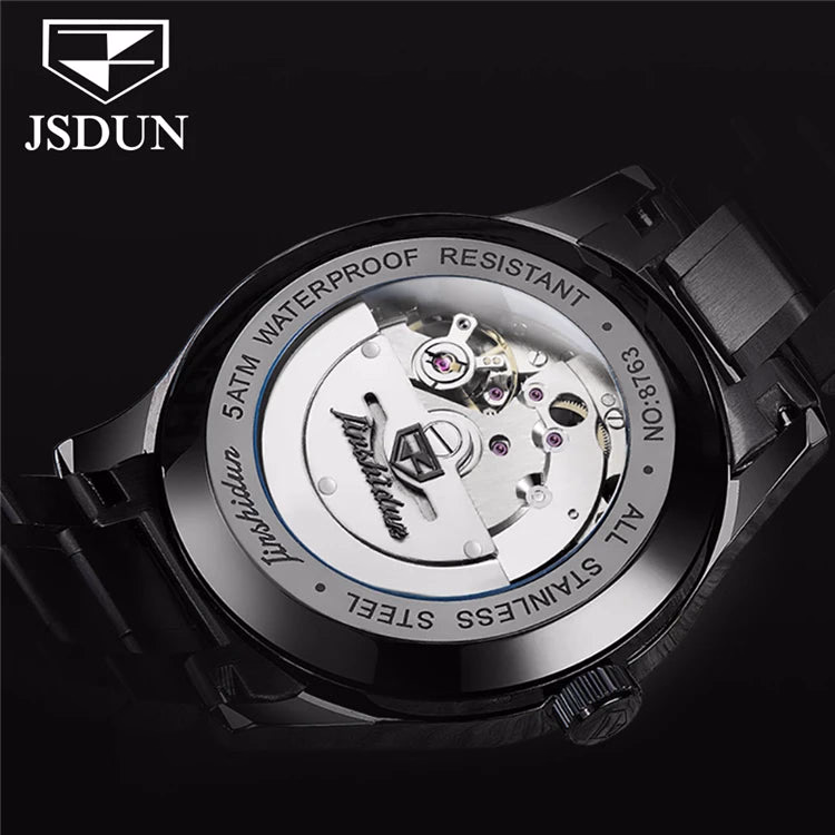 JSDUN Men's 39mm Stainless Steel Waterproof Mechanical Watch — image 5