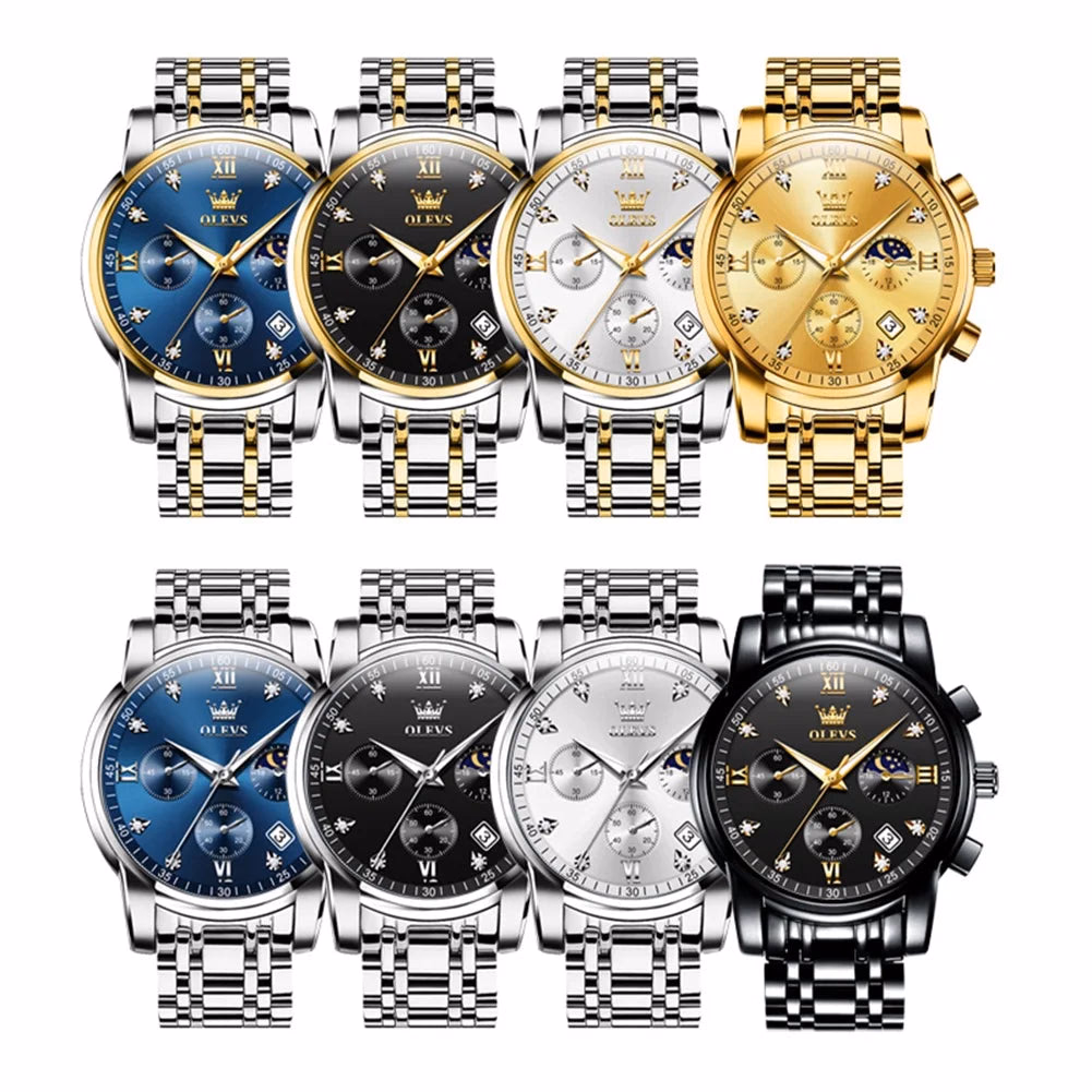 OELVS Men's Luxury Waterproof Quartz Sport Watch — image 5