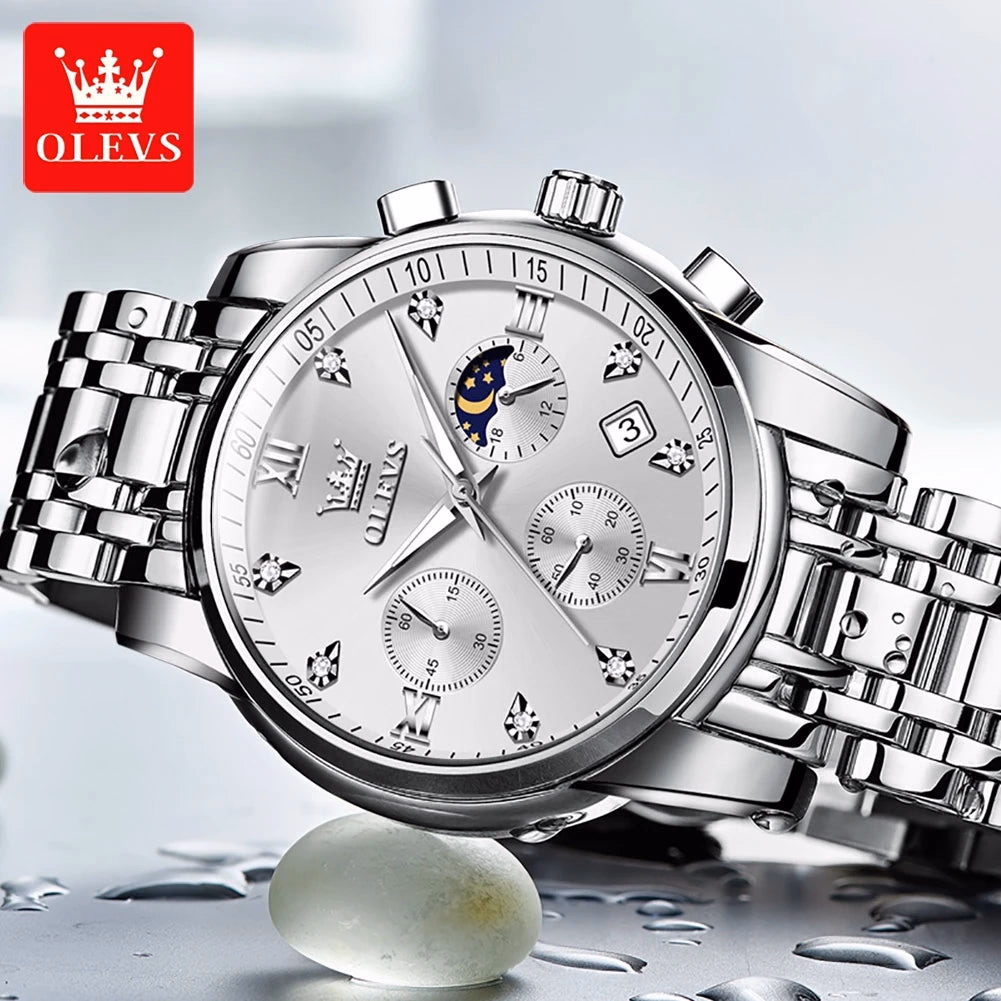 OELVS Men's Luxury Waterproof Quartz Sport Watch — image 3