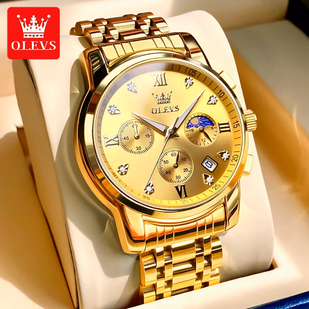 OELVS Men's Luxury Waterproof Quartz Sport Watch — image 6