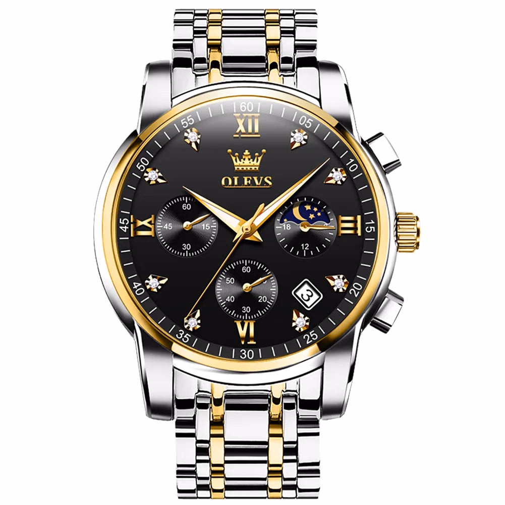 OELVS Men's Luxury Waterproof Quartz Sport Watch — image 9