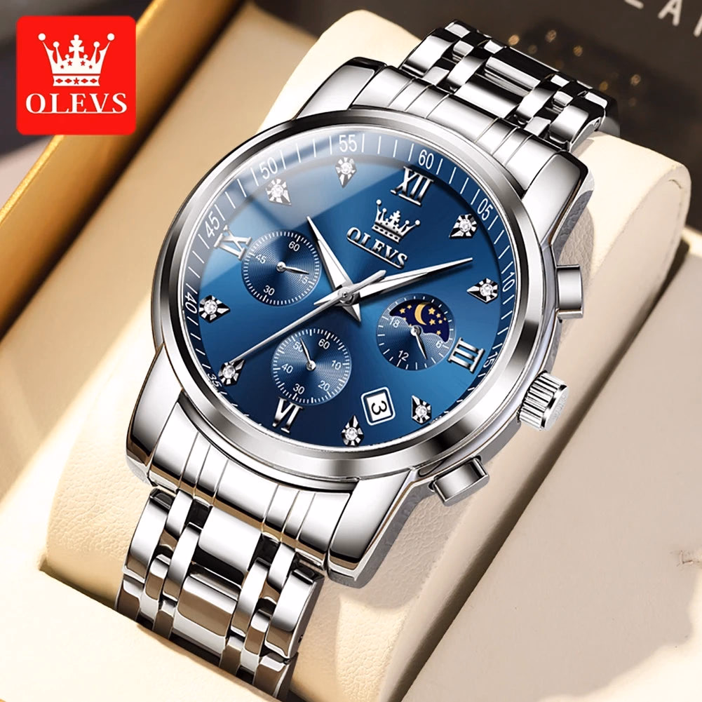 OELVS Men's Luxury Waterproof Quartz Sport Watch — image 4