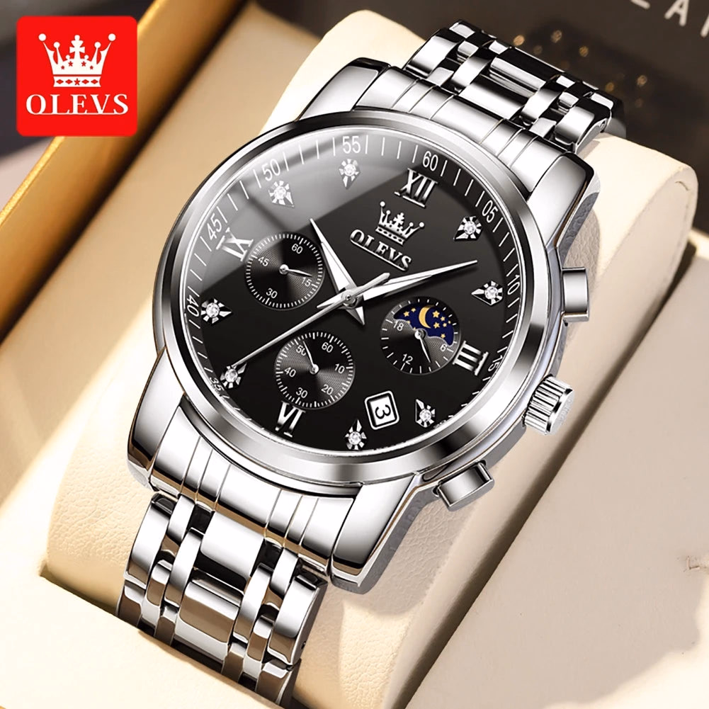 OELVS Men's Luxury Waterproof Quartz Sport Watch — image 2