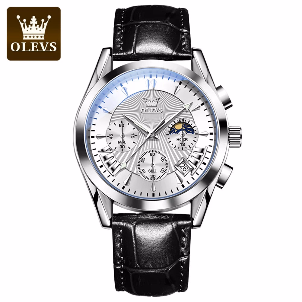 Olevs Men's Luxury Quartz Waterproof Business Watch — image 8