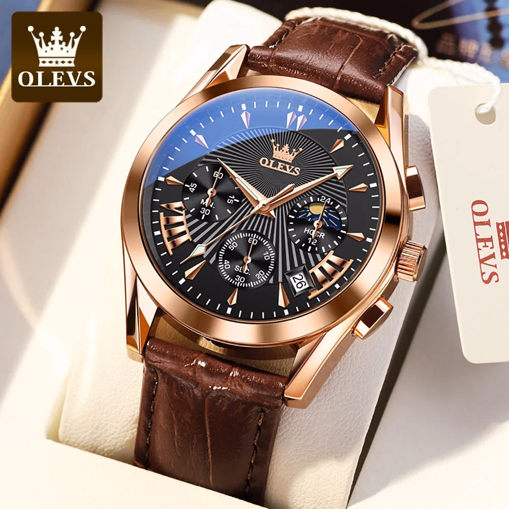 Olevs Men's Luxury Quartz Waterproof Business Watch — image 2