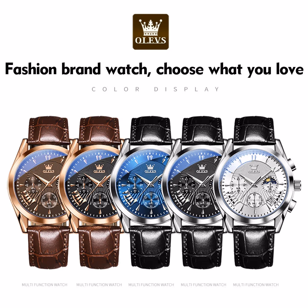 Olevs Men's Luxury Quartz Waterproof Business Watch — image 5