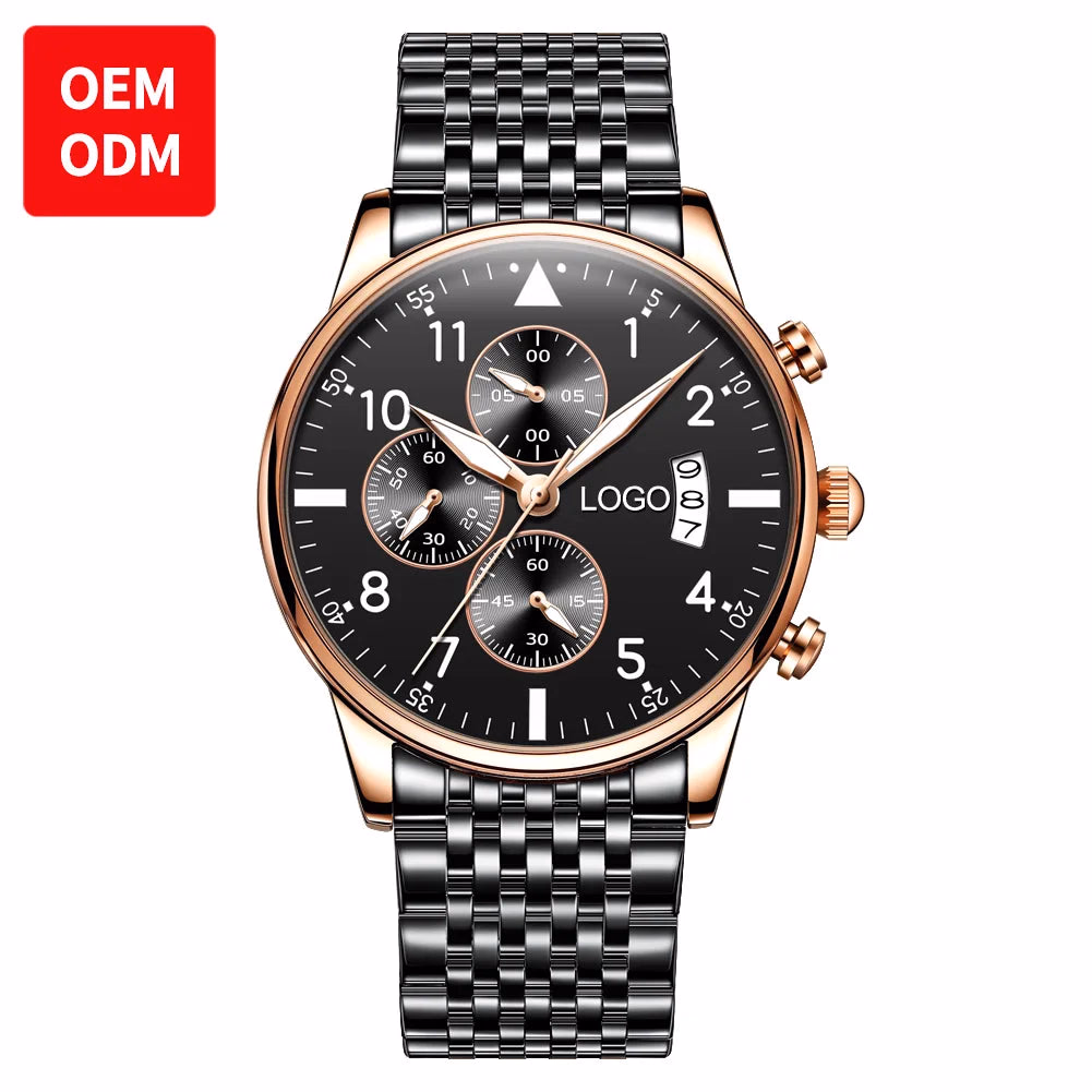 Men's Luxury Stainless Steel Chronograph Quartz Watch — image 10