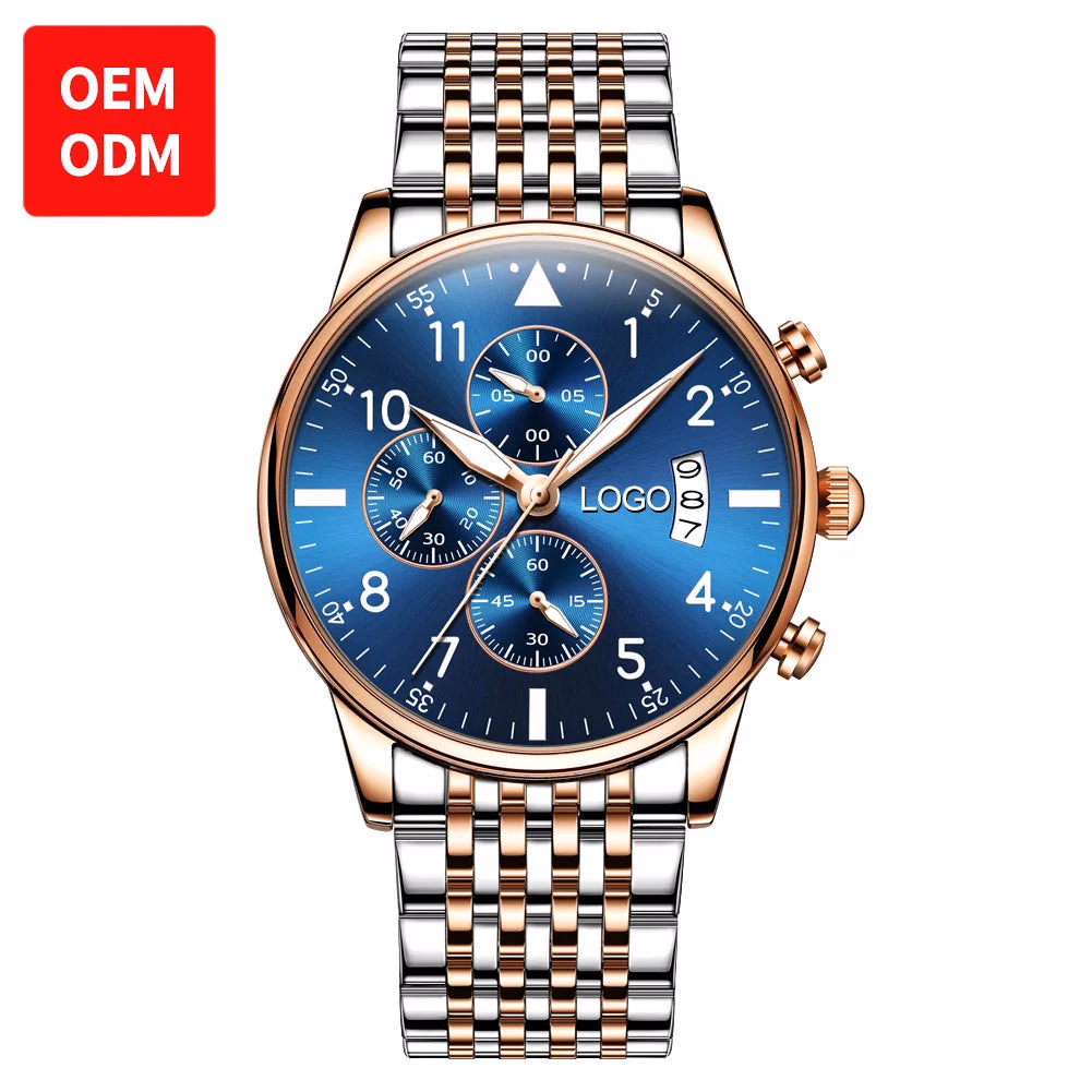Men's Luxury Stainless Steel Chronograph Quartz Watch — image 8
