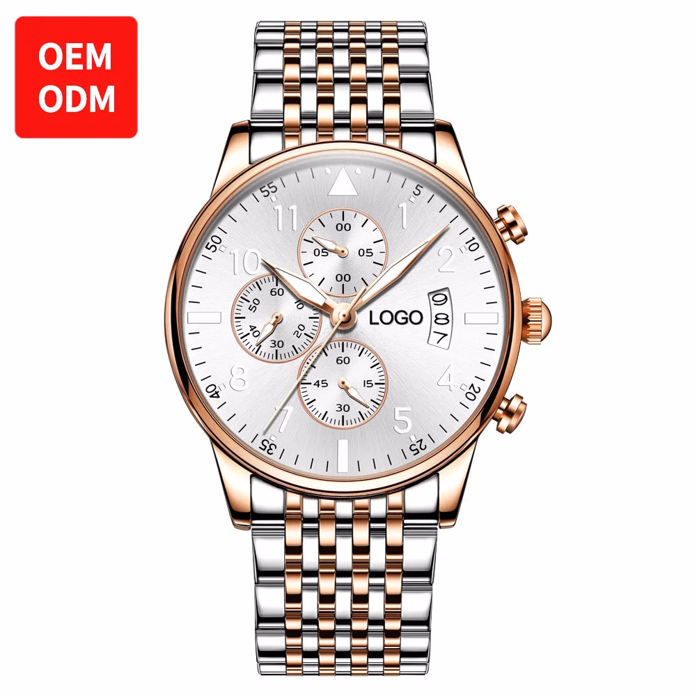 Men's Luxury Stainless Steel Chronograph Quartz Watch — image 2