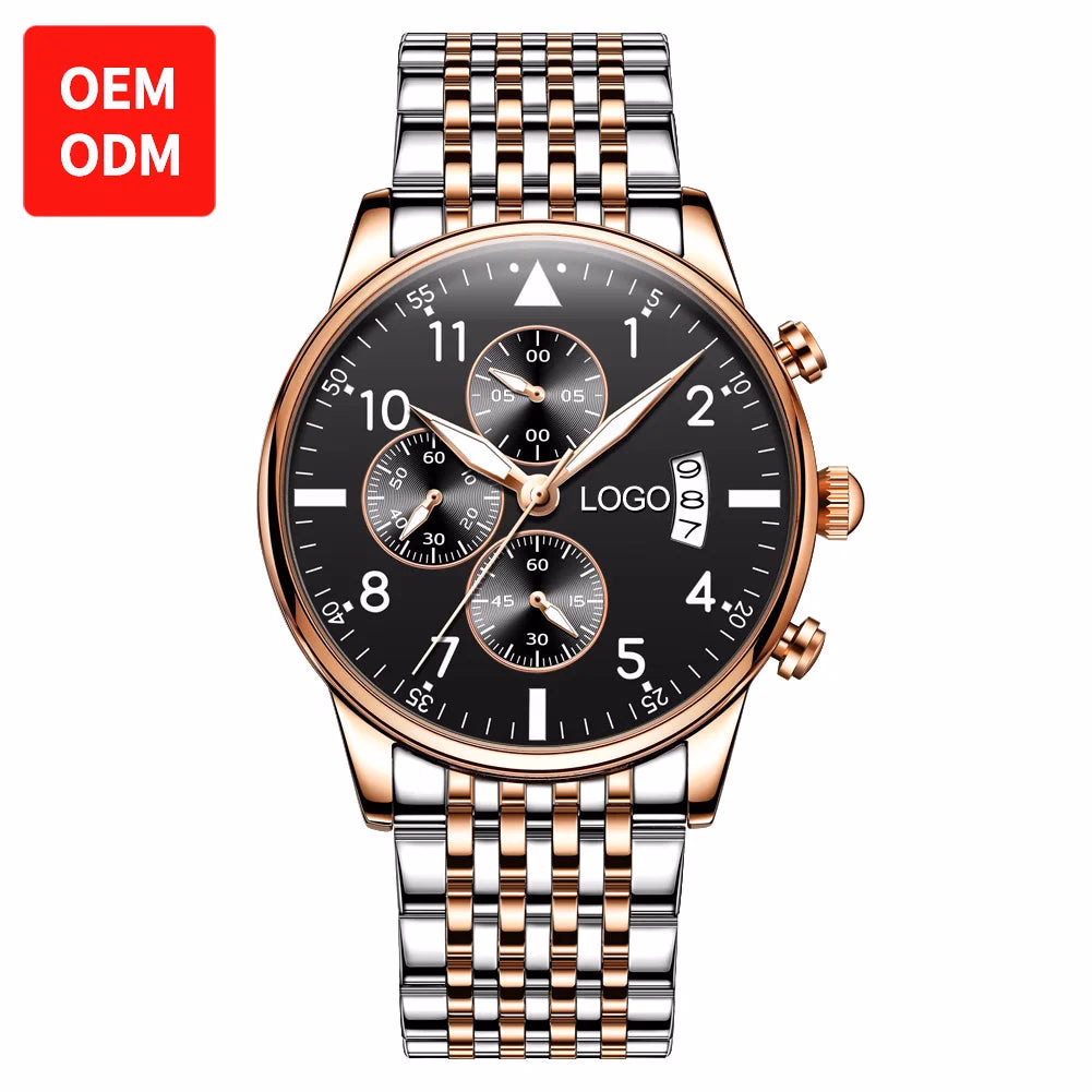 Men's Luxury Stainless Steel Chronograph Quartz Watch — image 9