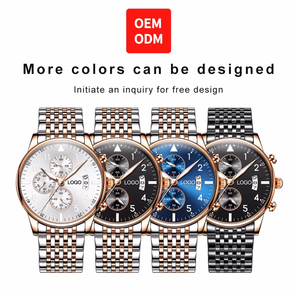 Men's Luxury Stainless Steel Chronograph Quartz Watch — image 4