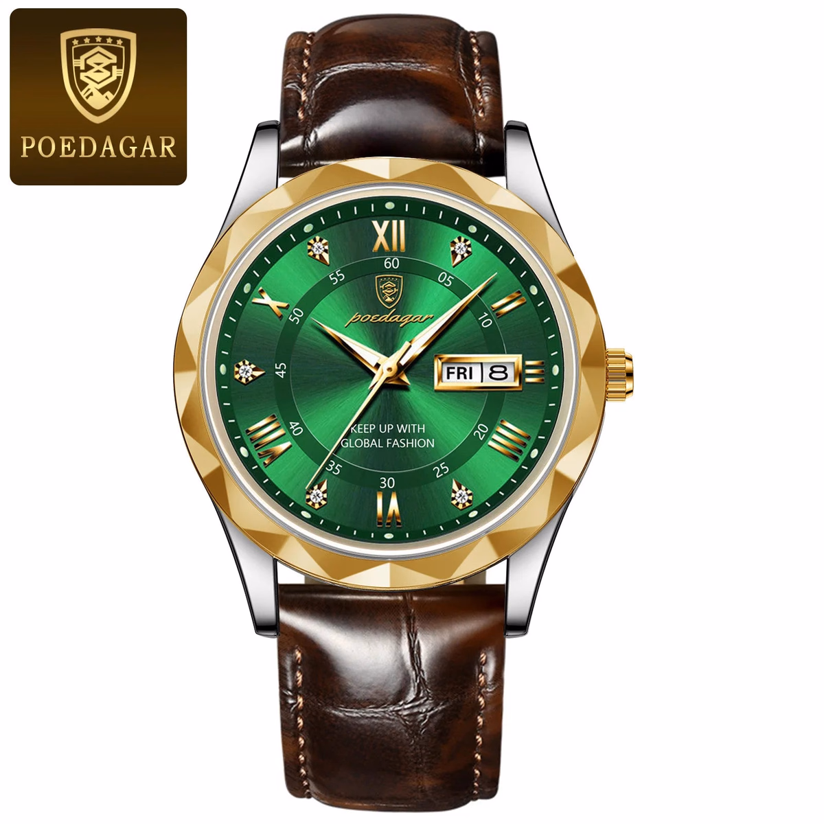Poedagar 615 Men's Luxury Quartz Watch - Green/Silver/Black/Gold Options — image 20