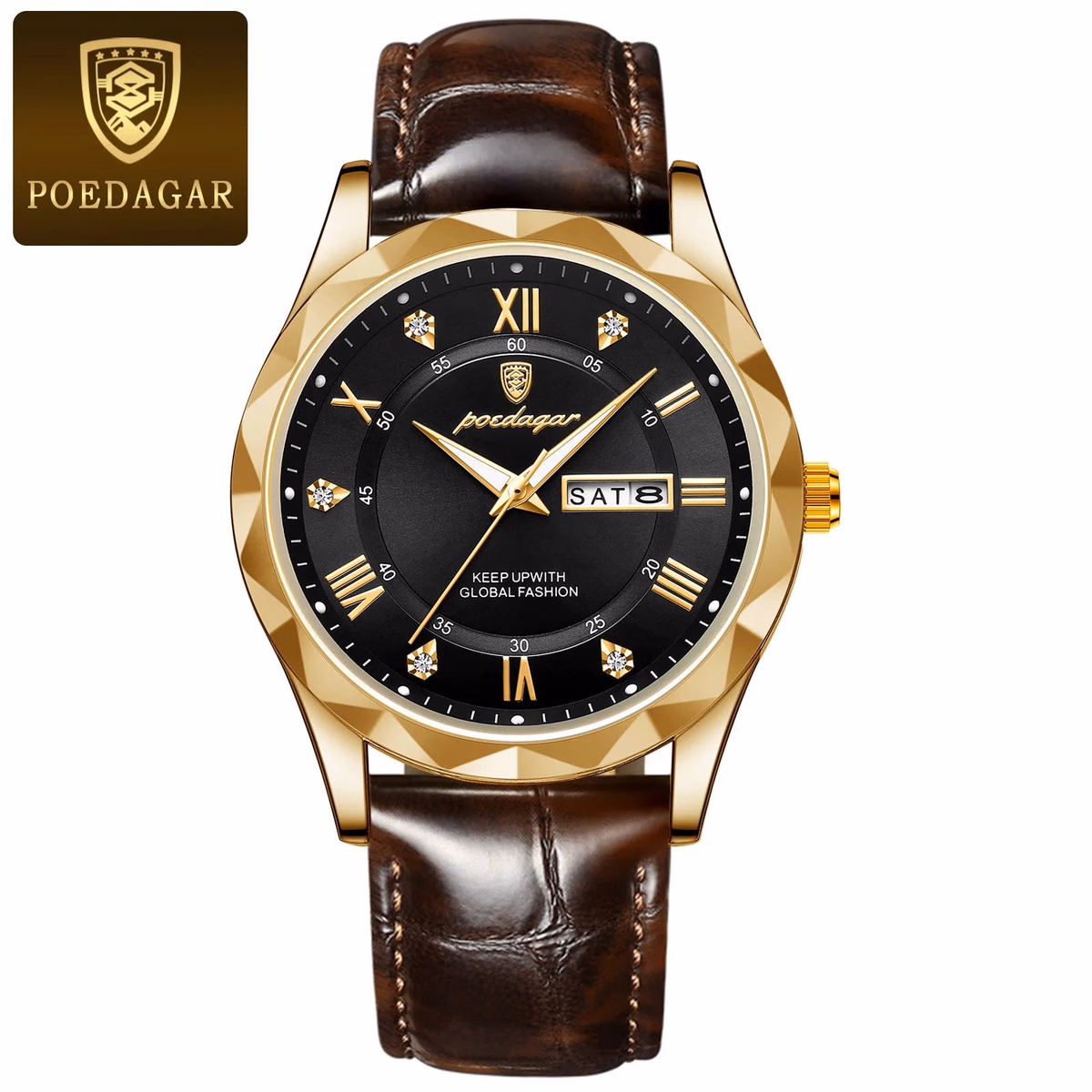 Poedagar 615 Men's Luxury Quartz Watch - Green/Silver/Black/Gold Options — image 21