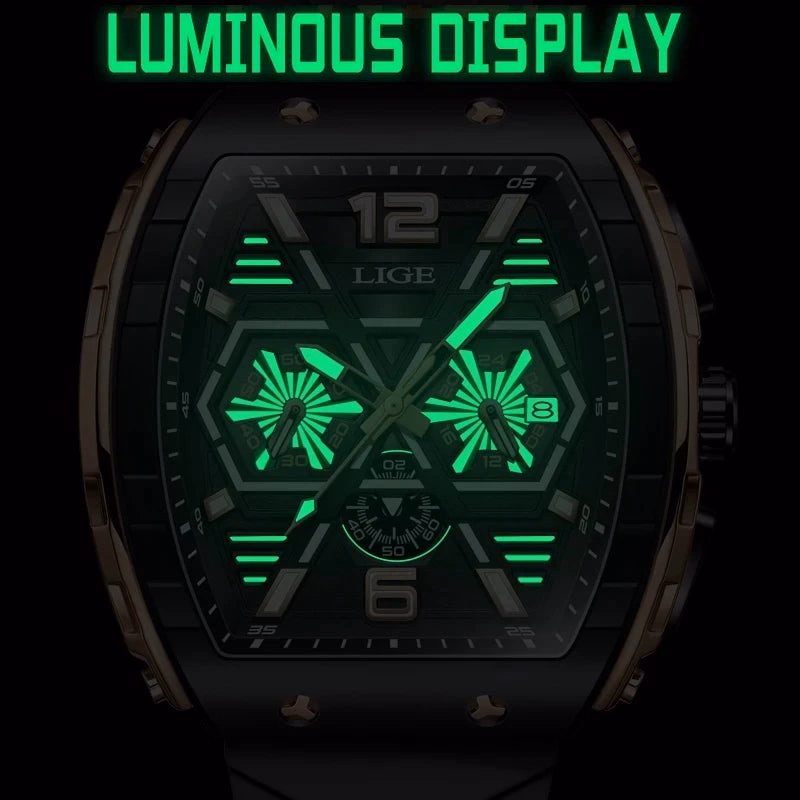 LIGE Men's Luminous Waterproof Quartz Chronograph Watch — image 5