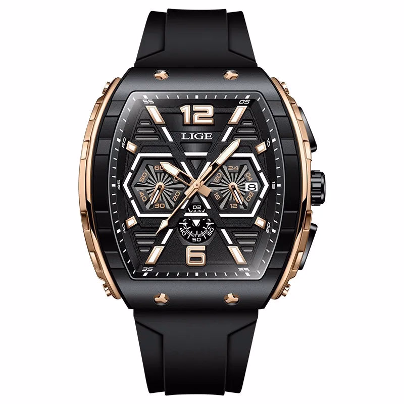 LIGE Men's Luminous Waterproof Quartz Chronograph Watch — image 2