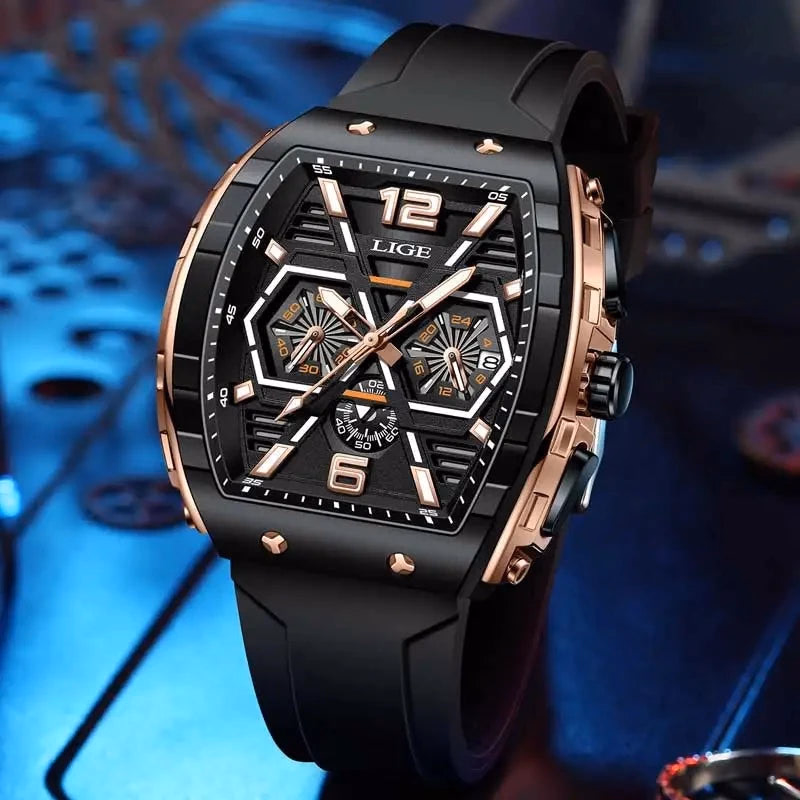 LIGE Men's Luminous Waterproof Quartz Chronograph Watch — image 3