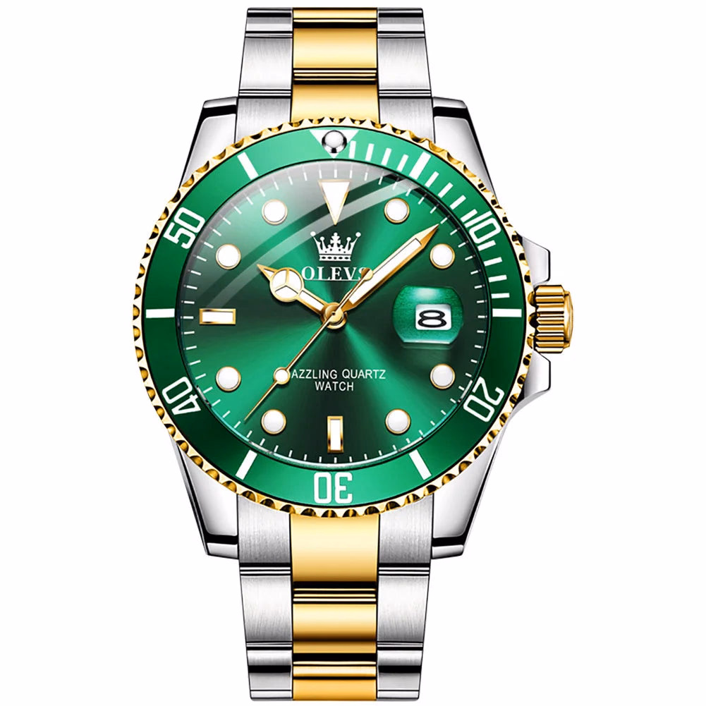 OLEVS Men's Quartz Waterproof Stainless Steel Watch
