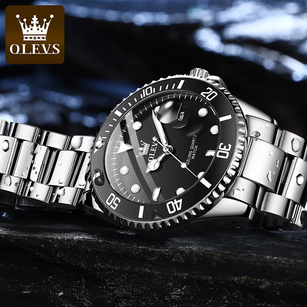 OLEVS Men's Quartz Waterproof Stainless Steel Watch — image 6