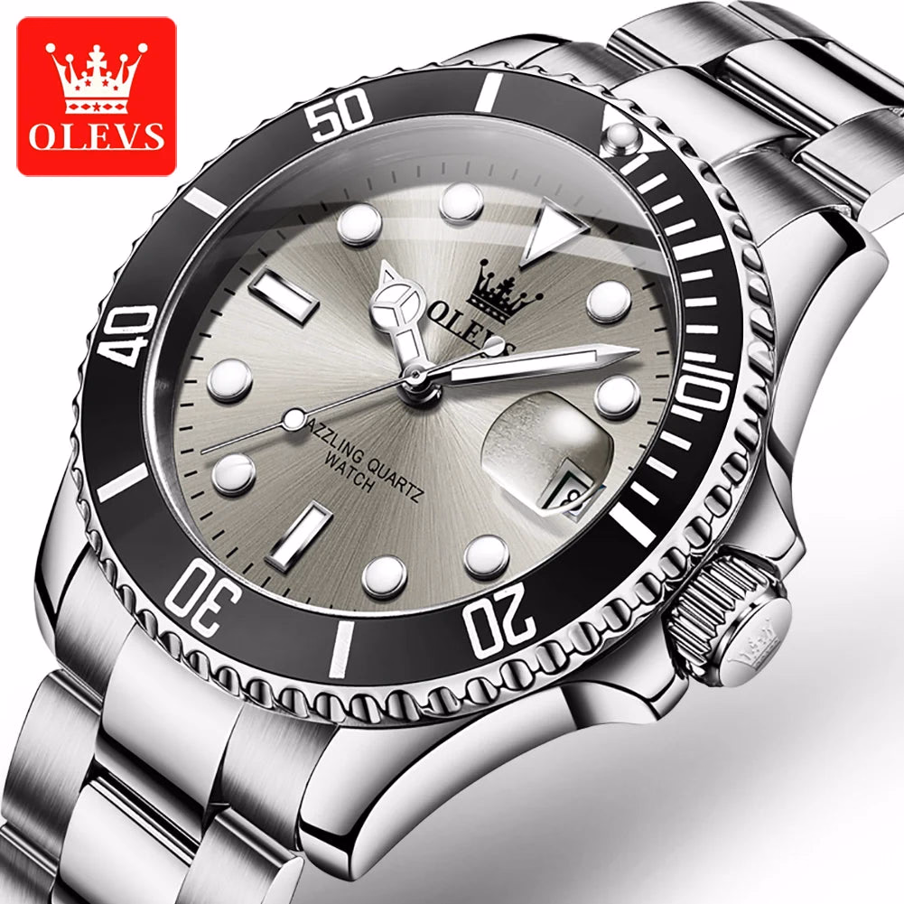 OLEVS Men's Quartz Waterproof Stainless Steel Watch — image 14