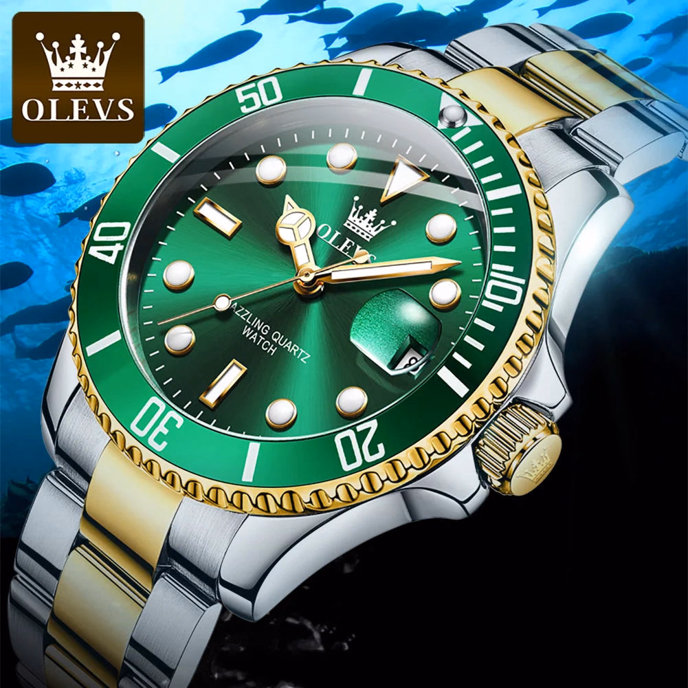 OLEVS Men's Quartz Waterproof Stainless Steel Watch — image 5