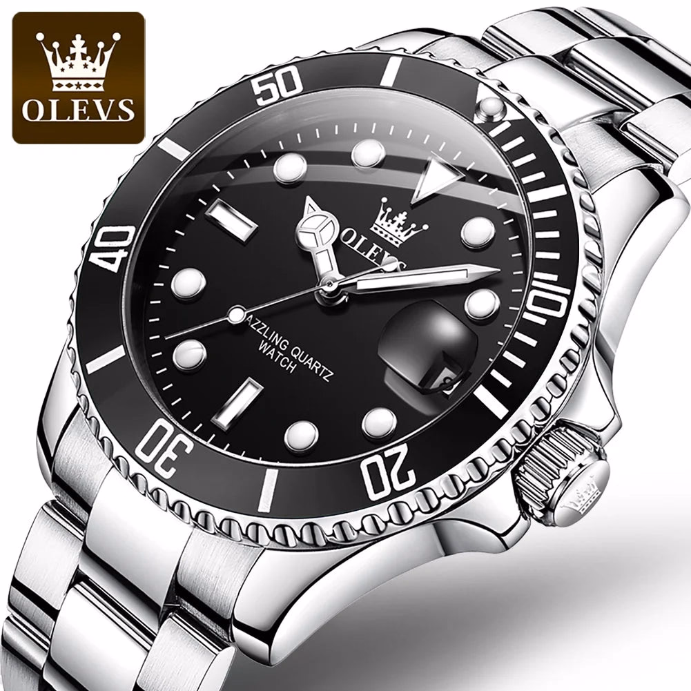 OLEVS Men's Quartz Waterproof Stainless Steel Watch — image 7