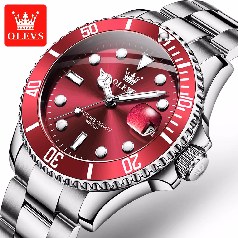 OLEVS Men's Quartz Waterproof Stainless Steel Watch — image 12