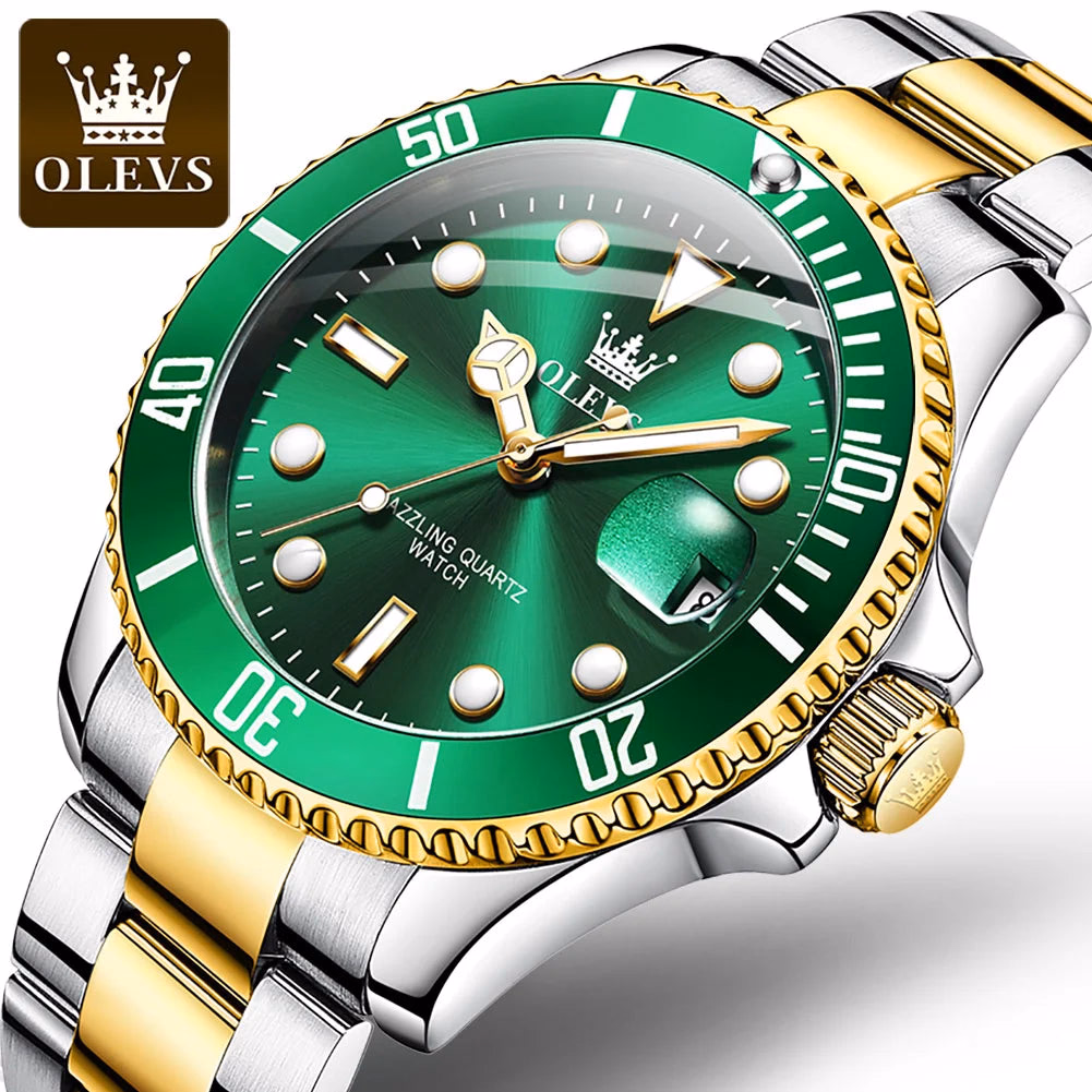 OLEVS Men's Quartz Waterproof Stainless Steel Watch — image 9