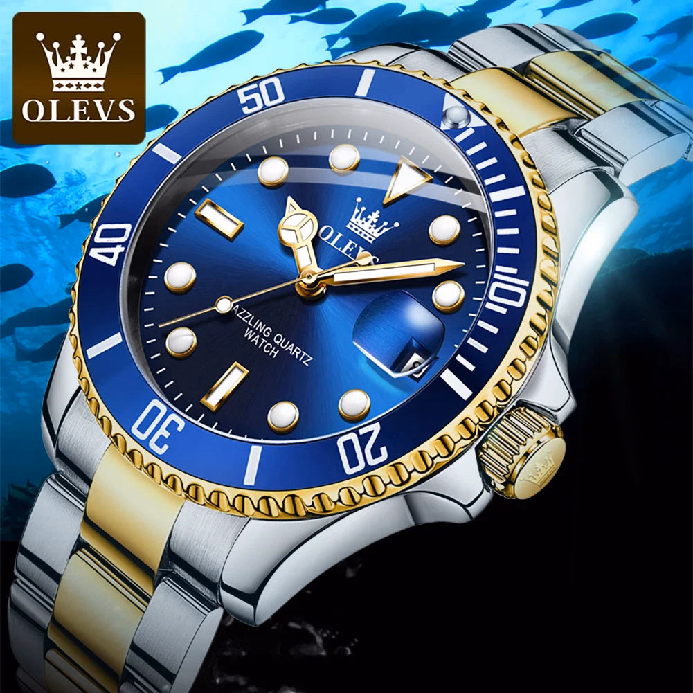 OLEVS Men's Quartz Waterproof Stainless Steel Watch — image 3