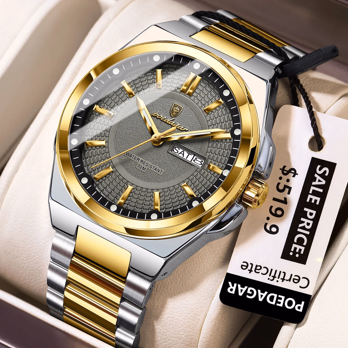 Poedagar Men's Luxury Waterproof Quartz Watch