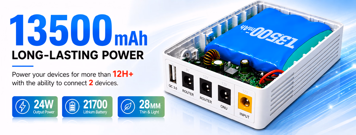 WGP Optima 302 27W Mini DC UPS Quick Charge 3.0 USB 5V 9V 12V 12V