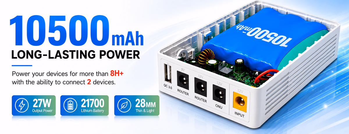 WGP Optima 302 27W Mini DC UPS Quick Charge 3.0 USB 5V 9V 12V 12V